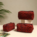  Handmade Cotton Toiletry Bags – Travel Set of 3 