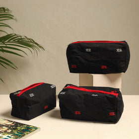  Handmade Cotton Toiletry Bags – Travel Set of 3 