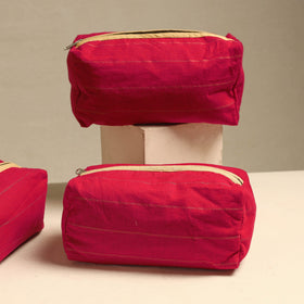  Handmade Cotton Toiletry Bags – Travel Set of 3 