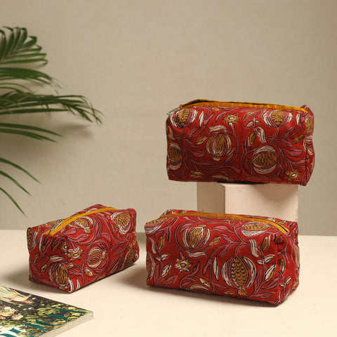  Handmade Cotton Toiletry Bags – Travel Set of 3 