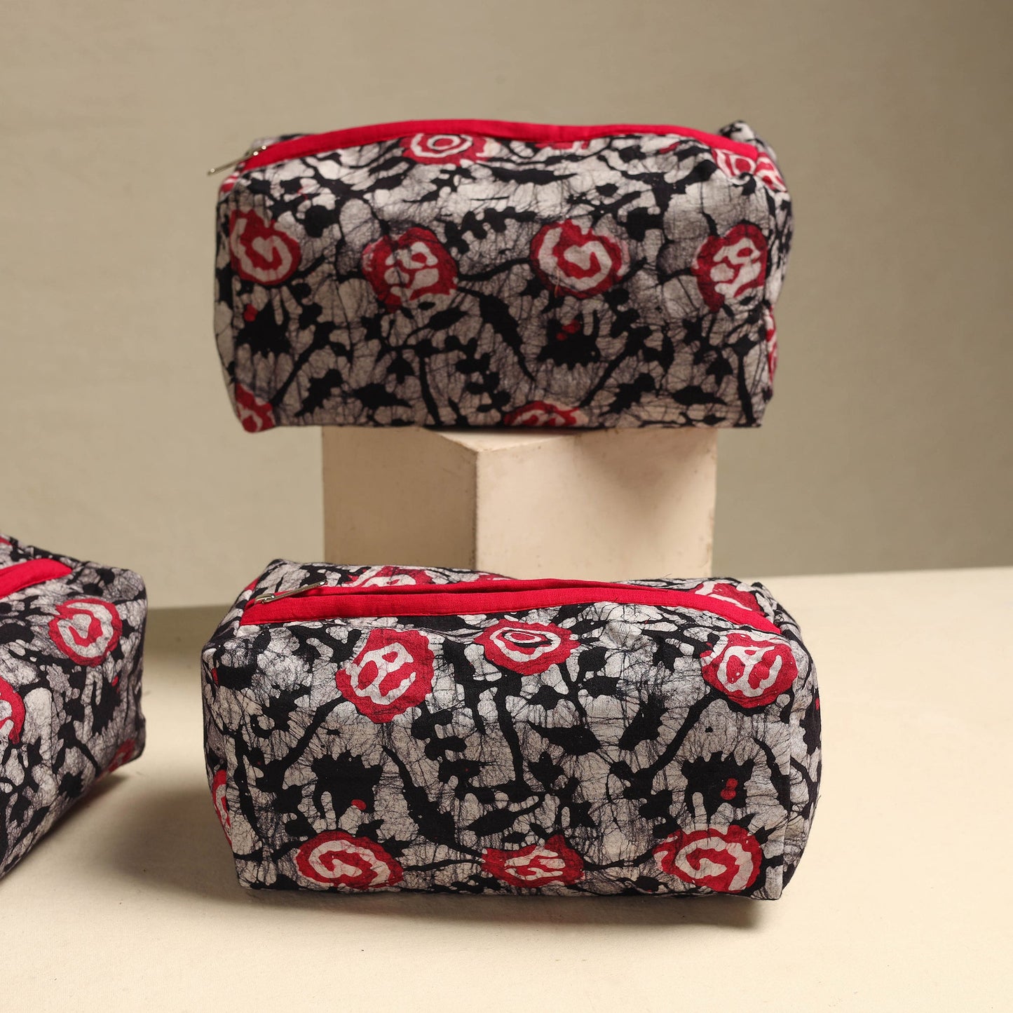  Handmade Cotton Toiletry Bags – Travel Set of 3 