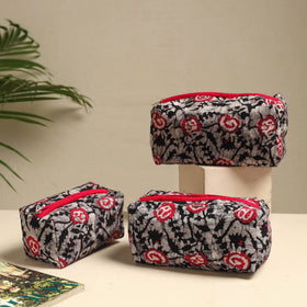  Handmade Cotton Toiletry Bags – Travel Set of 3 