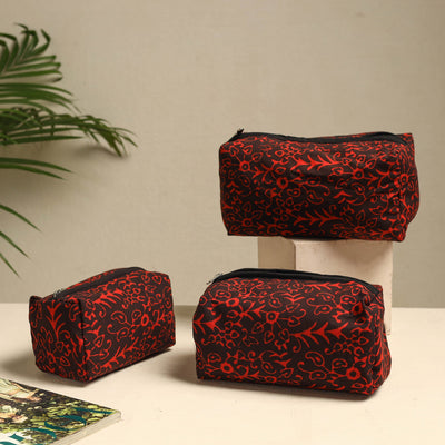  Handmade Cotton Toiletry Bags – Travel Set of 3 