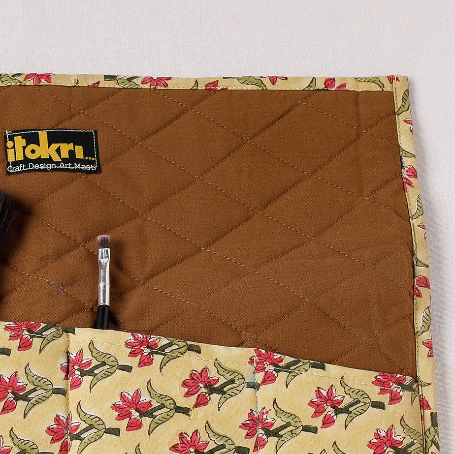 Multipurpose segmented storage wrap pouch/case - handcrafted