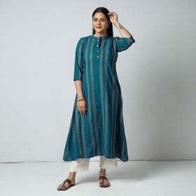 Buy Jacquard Cotton Long Kurta for Women