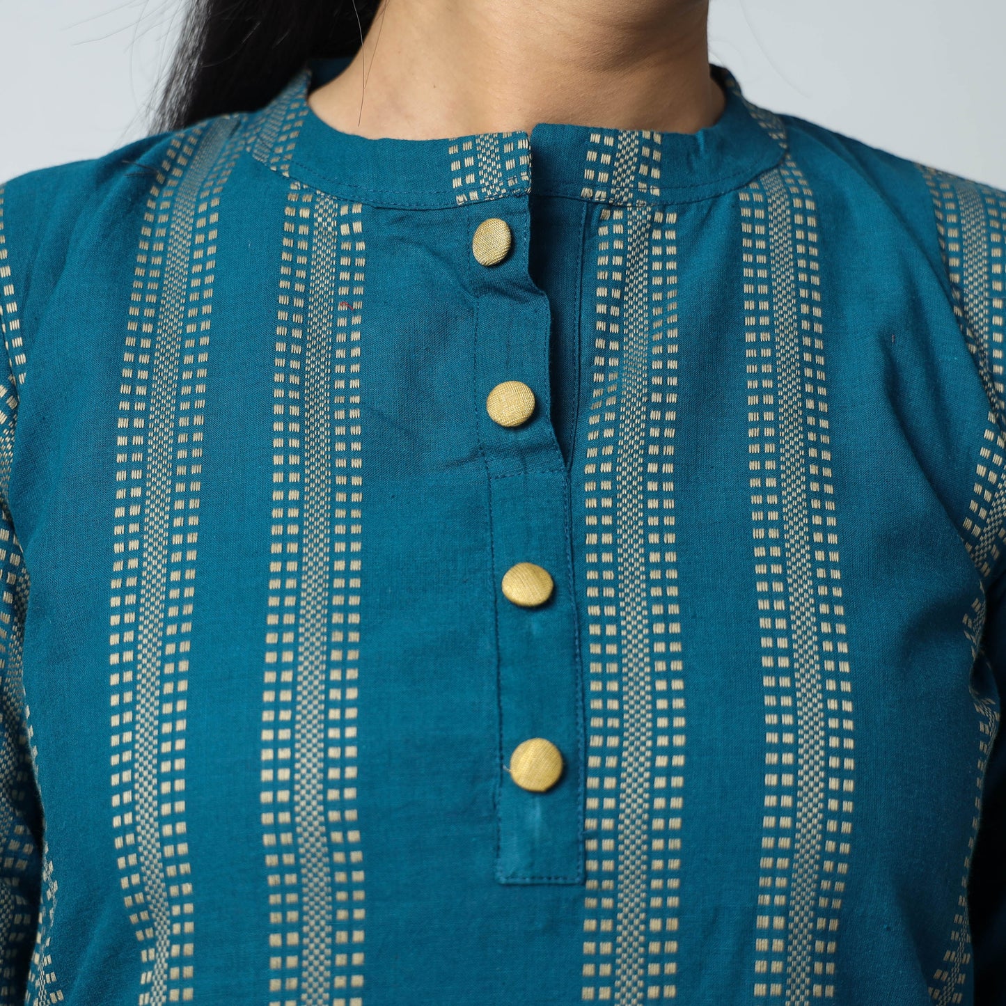 Buy Jacquard Cotton Long Kurta for Women