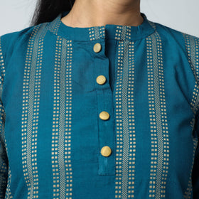 Buy Jacquard Cotton Long Kurta for Women