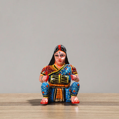  Musician (Female) - Banaras Handpainted Wooden Toy / Home Decor Item 48 