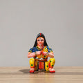  Musician (Female) - Banaras Handpainted Wooden Toy / Home Decor Item 54 