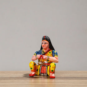  Musician (Female) - Banaras Handpainted Wooden Toy / Home Decor Item 54 