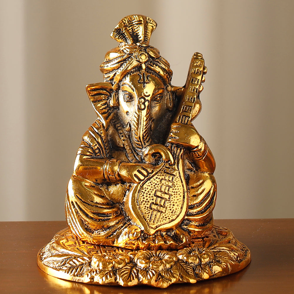 Musician Ganesha - Handmade God Idol