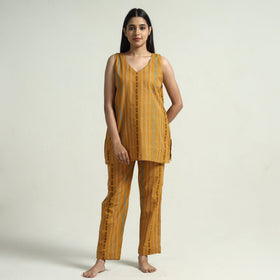 Buy Jacquard Cotton Top & Pyjama Night Suit Set Online at iTokri.com