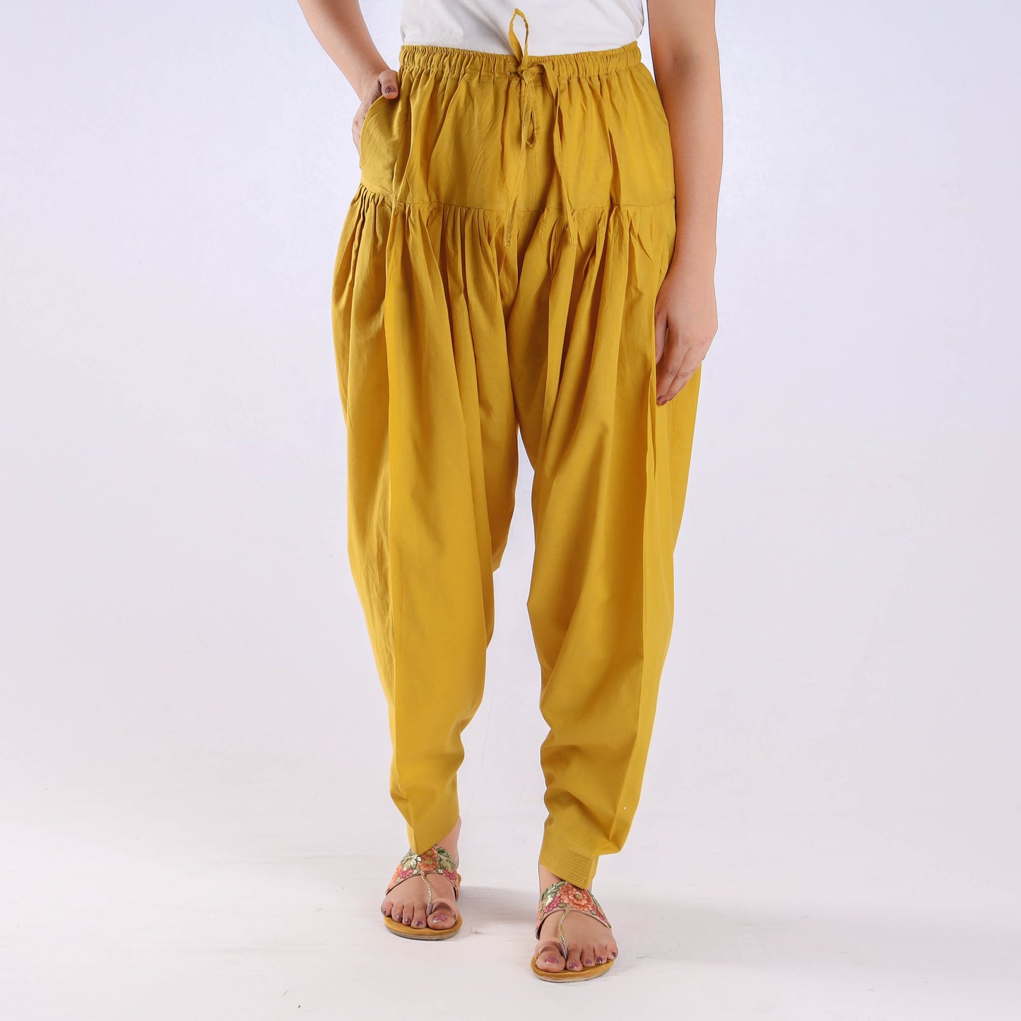 Buy Mustard Yellow Plain Cotton Women Salwar