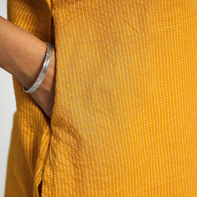 Mustard yellow - plain running stitch cotton pintuck long