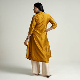  Plain Silk Long Kurta for Women