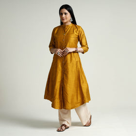  Plain Silk Long Kurta for Women
