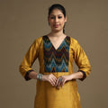  Plain Solid Slub Silk Straight Kurta for Women