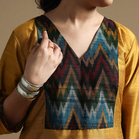  Plain Solid Slub Silk Straight Kurta for Women