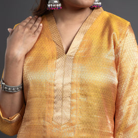  Traditional Maheshwari Tissue Zari Work Cotton Handloom Kurta with Dupatta Set 