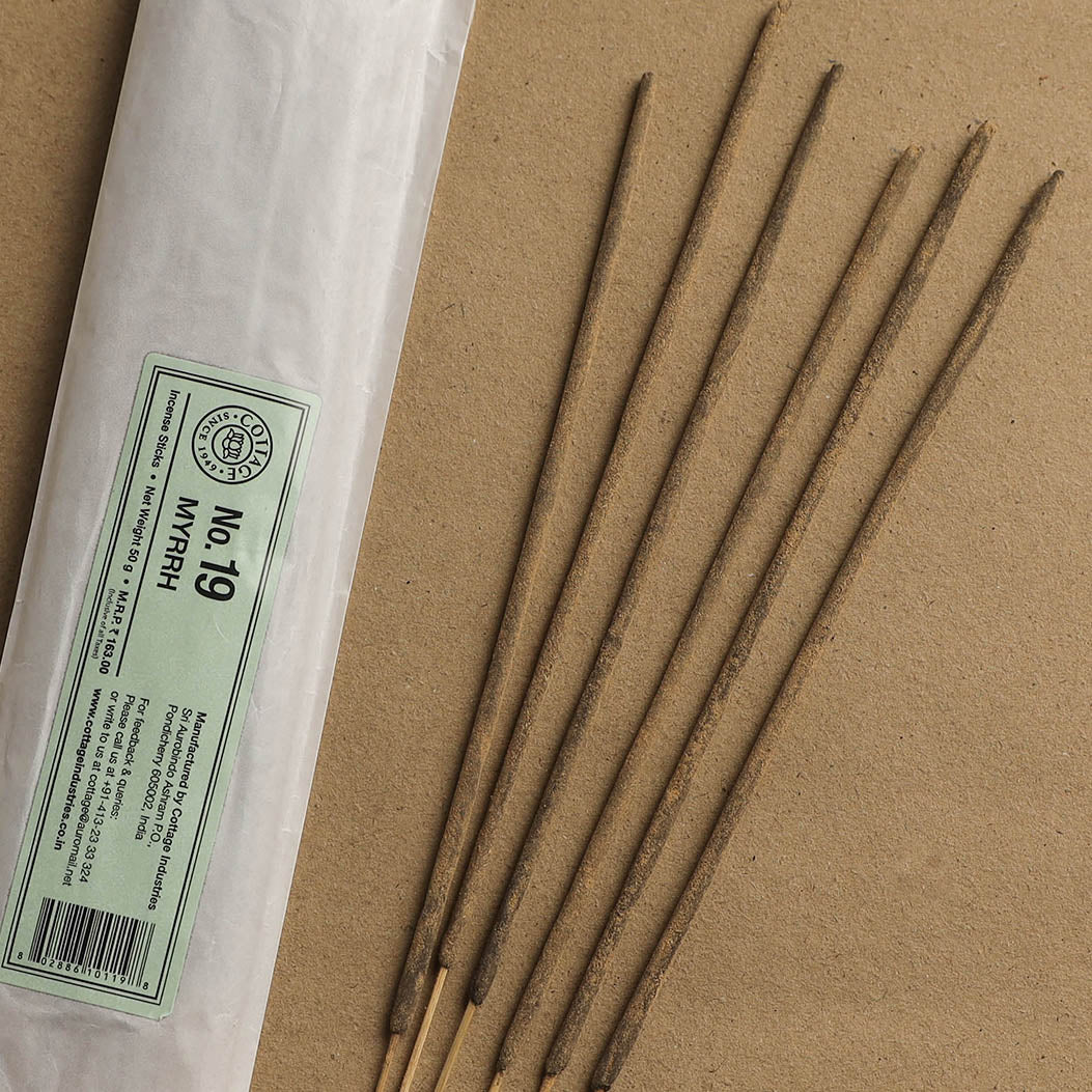 Myrrh - Sri Aurobindo Ashram Natural Incense Sticks (50 gm) 