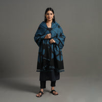 Kutch Handwoven Clamp Dyed Shibori Silk x Woolen Shawl 22