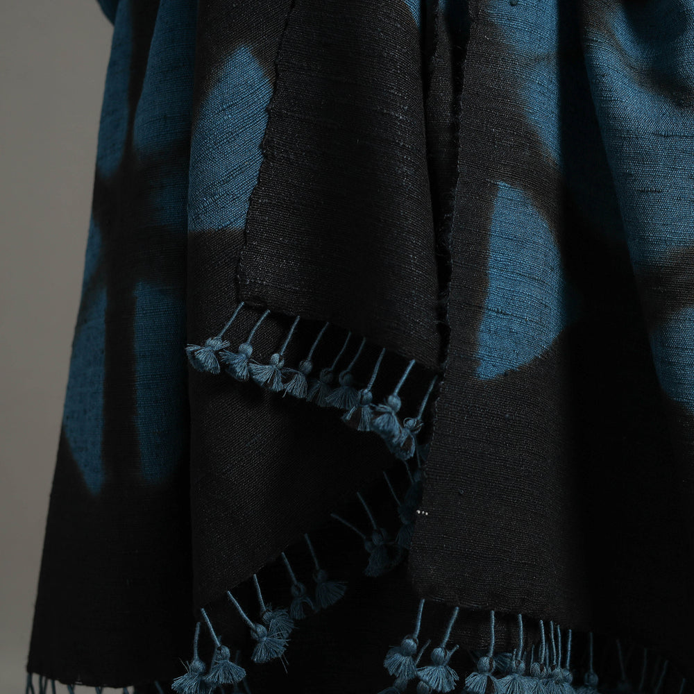 Kutch Handwoven Clamp Dyed Shibori Silk x Woolen Shawl 22