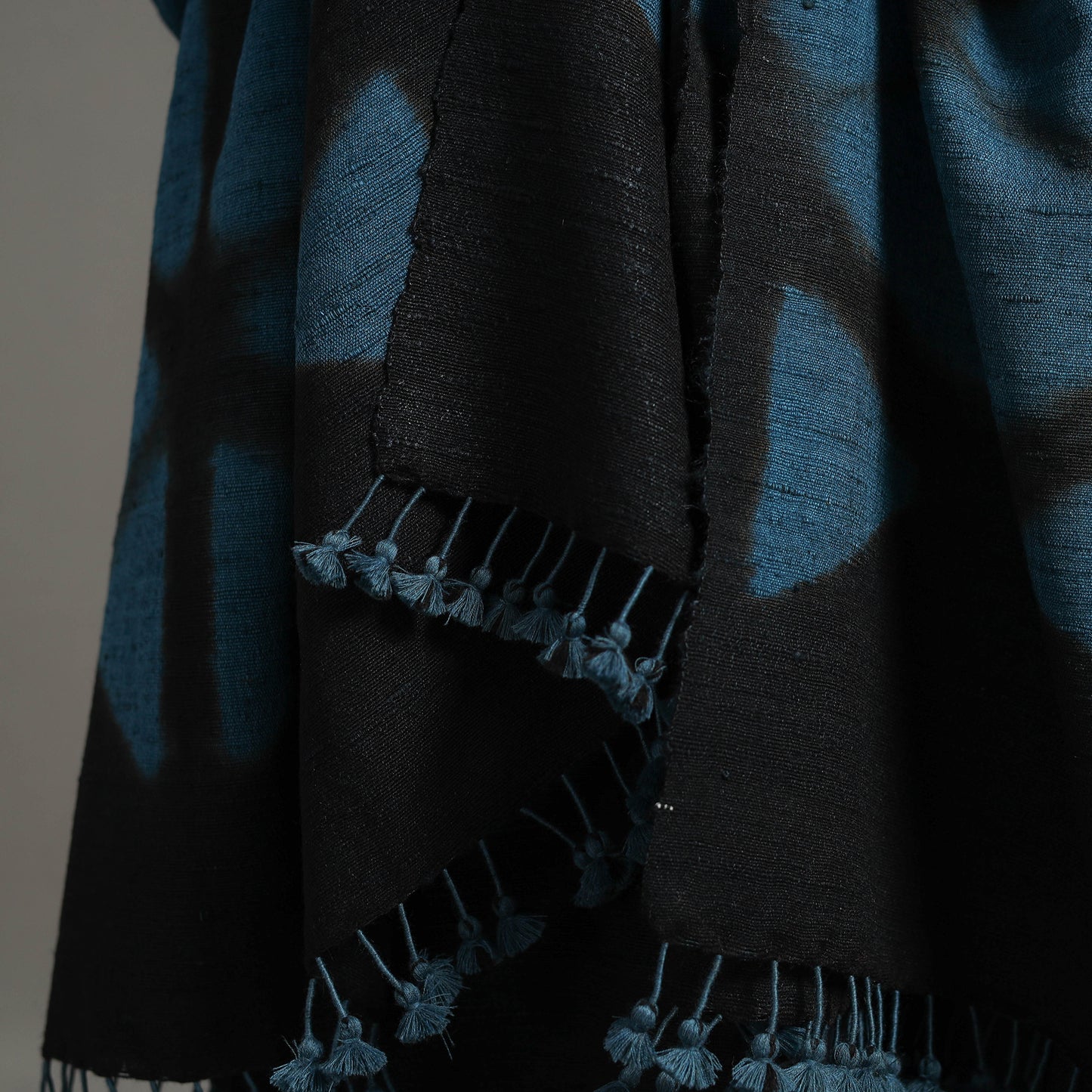 Kutch Handwoven Clamp Dyed Shibori Silk x Woolen Shawl 22