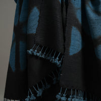 Kutch Handwoven Clamp Dyed Shibori Silk x Woolen Shawl 22