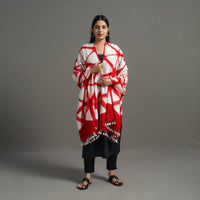 Kutch Handwoven Clamp Dyed Shibori Silk x Woolen Shawl 24