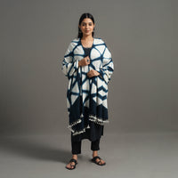 Kutch Handwoven Clamp Dyed Shibori Silk x Woolen Shawl 25