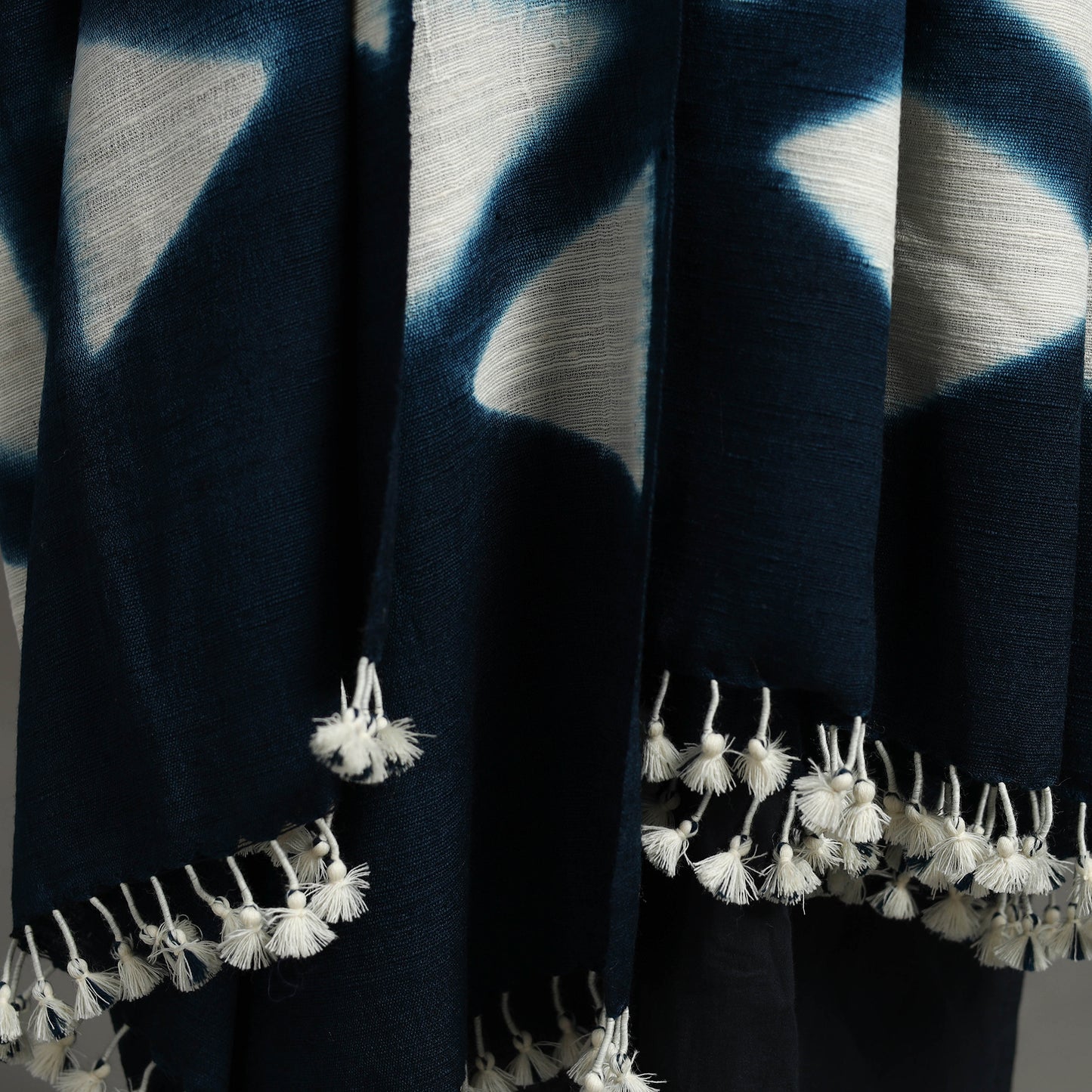 Kutch Handwoven Clamp Dyed Shibori Silk x Woolen Shawl 25