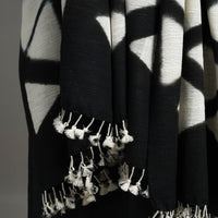 Kutch Handwoven Clamp Dyed Shibori Silk x Woolen Shawl 26