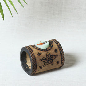  Natural Bamboo Single Candle Stand 