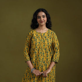 Natural dyed ajrakh hand block print cotton suit set