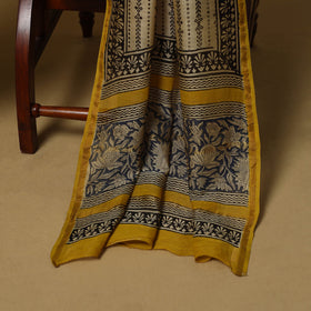 Natural dyed bagru chanderi silk 3pc unstitched dress