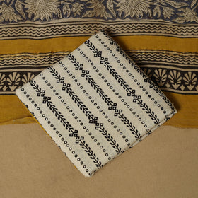 Natural dyed bagru chanderi silk 3pc unstitched dress