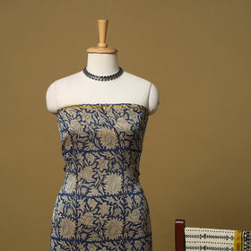 Natural dyed bagru chanderi silk 3pc unstitched dress