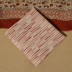 Natural dyed bagru chanderi silk 3pc unstitched dress