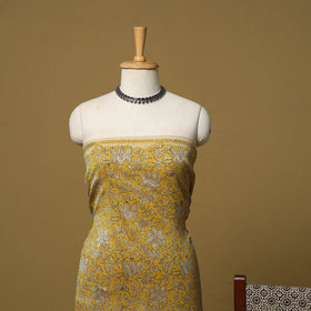 Natural dyed bagru chanderi silk 3pc unstitched dress