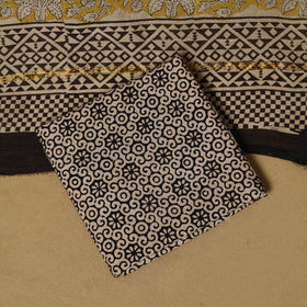 Natural dyed bagru chanderi silk 3pc unstitched dress