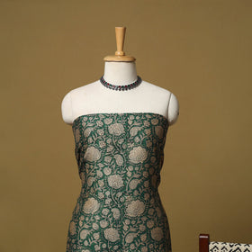 Natural dyed bagru chanderi silk 3pc unstitched dress