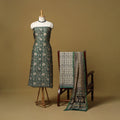 Natural dyed bagru chanderi silk 3pc unstitched dress