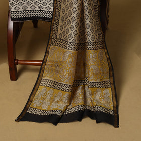 Natural dyed bagru chanderi silk 3pc unstitched dress