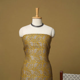 Natural dyed bagru chanderi silk 3pc unstitched dress