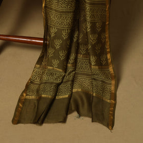 Natural dyed bagru chanderi silk 3pc unstitched dress