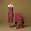 Natural dyed bagru chanderi silk 3pc unstitched dress