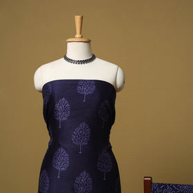 Natural dyed bagru chanderi silk 3pc unstitched dress