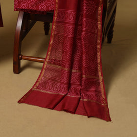 Natural dyed bagru chanderi silk 3pc unstitched dress