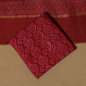 Natural dyed bagru chanderi silk 3pc unstitched dress