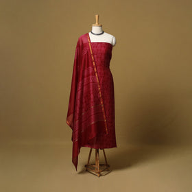 Natural dyed bagru chanderi silk 3pc unstitched dress